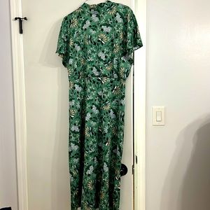 Floral Mock Neck Midi Dress